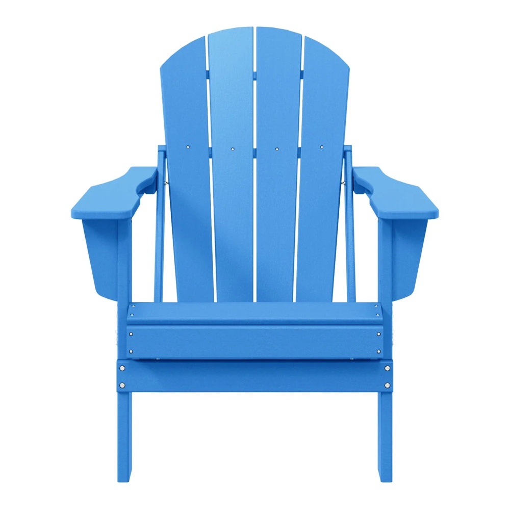 WestinTrends Malibu Classic Outdoor Patio HDPE Folding Poly Adirondack Chair, Pacific Blue