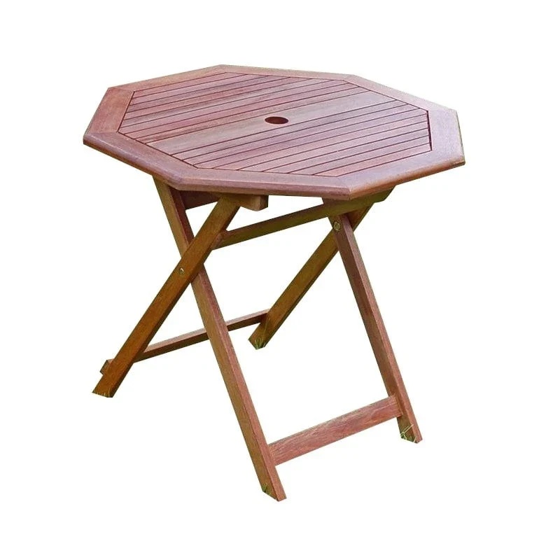 International Caravan Highland 30" Folding Patio Table in Stain