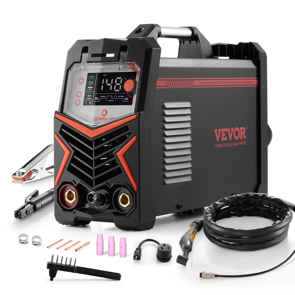 VEVOR TIG Welder 3-In-1 Welding Machine Pulse MMA Stick IGBT Inverter LED