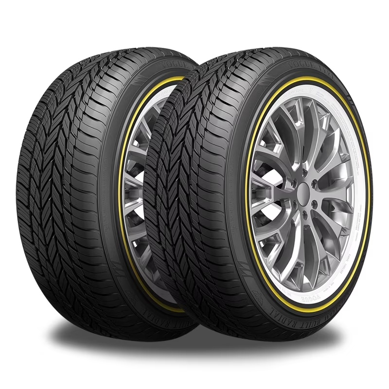 2 Vogue Tyres Custom Built Radial 235/55R17 99H White/Gold Sidewall Tires 460AA 0.3080.931 / 235/55/17 / 2355517