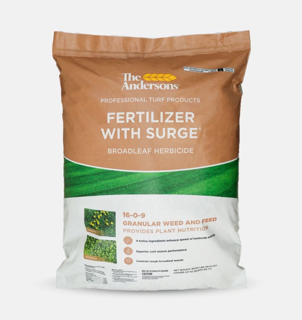 The Andersons Professional Surge Weed and Feed 16 - 0 - 9 Post - Emergent Weed Control and Fertilizer - Covers up to