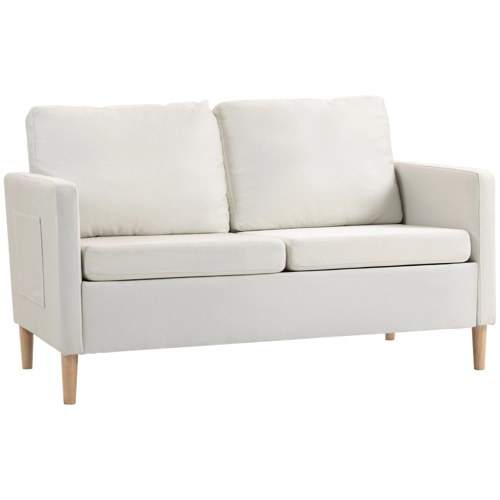 HOMCOM 56' Loveseat Sofa for Bedroom 2 Seater Couch with Side Pockets