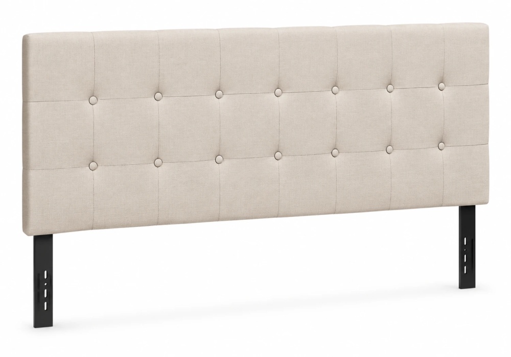 Monarch Specialties Bed, Headboard Only, Queen Size, Bedroom, Upholstered, Linen Look, Beige, Transitional