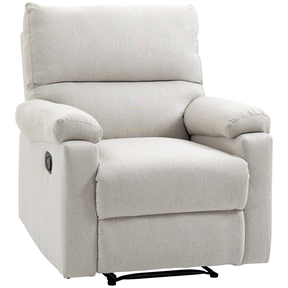 HOMCOM Recliner Sofa Manual Reclining Chair with Footrest for Living Room