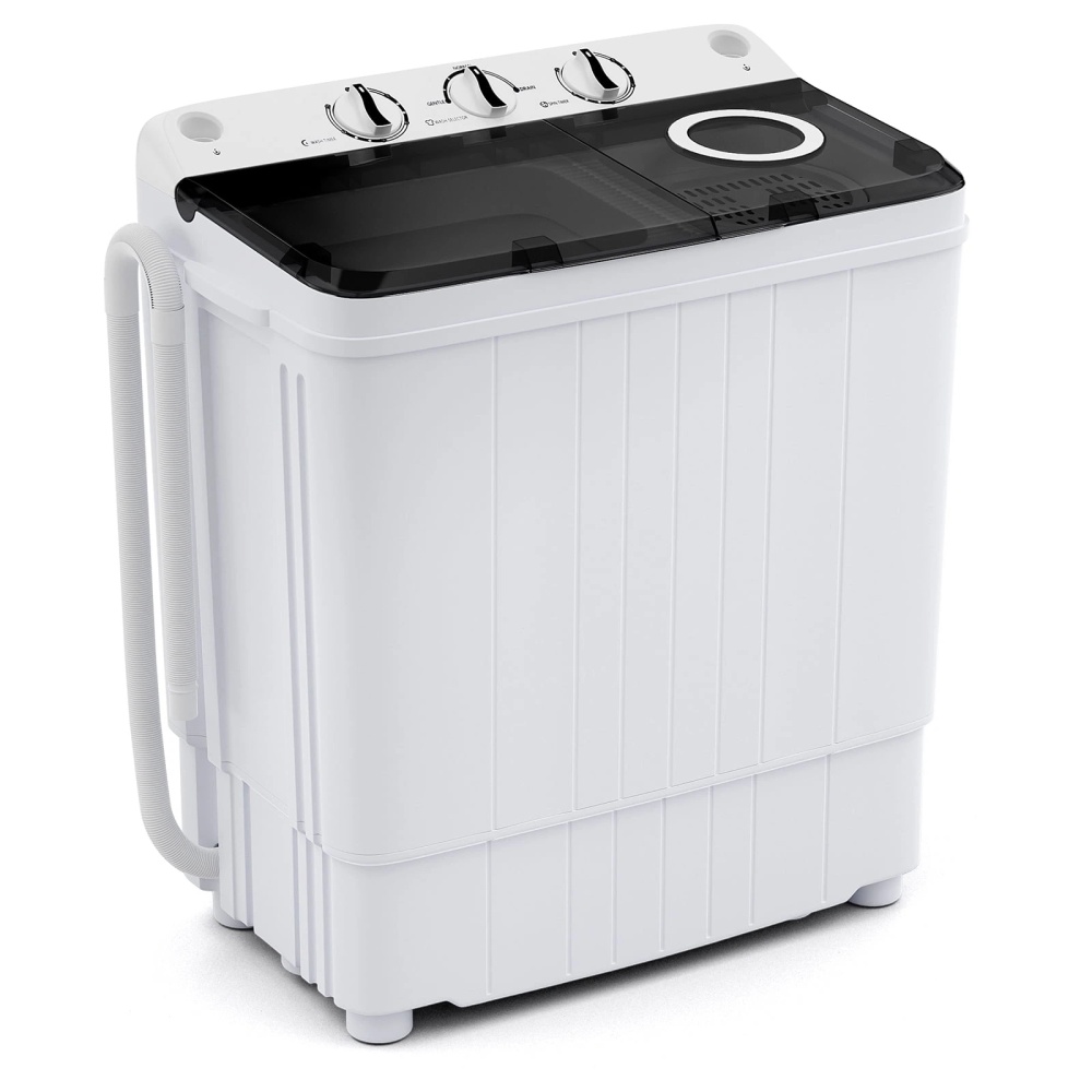Costway Portable Washing Machine 17.6 lbs Twin Tub Laundry Washer with Drain Pump