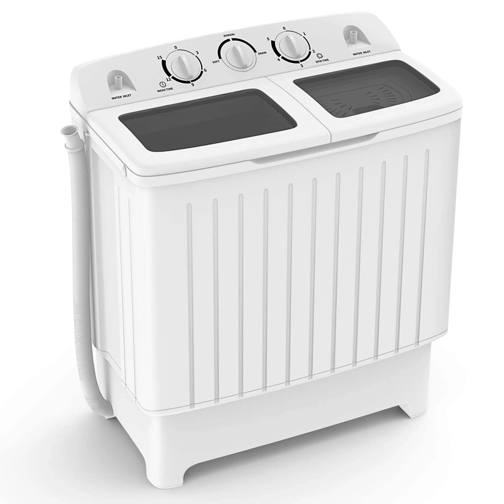 Costway Portable Washing Machine Twin Tub Compact Laundry Washer with 20 lbs Capacity