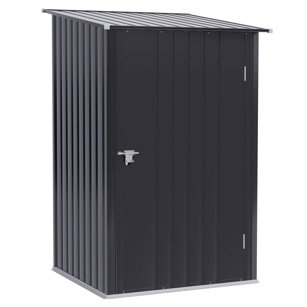 Outsunny 3.3' x 3.4' Lean-to Garden Storage Shed w/ Lockable Door