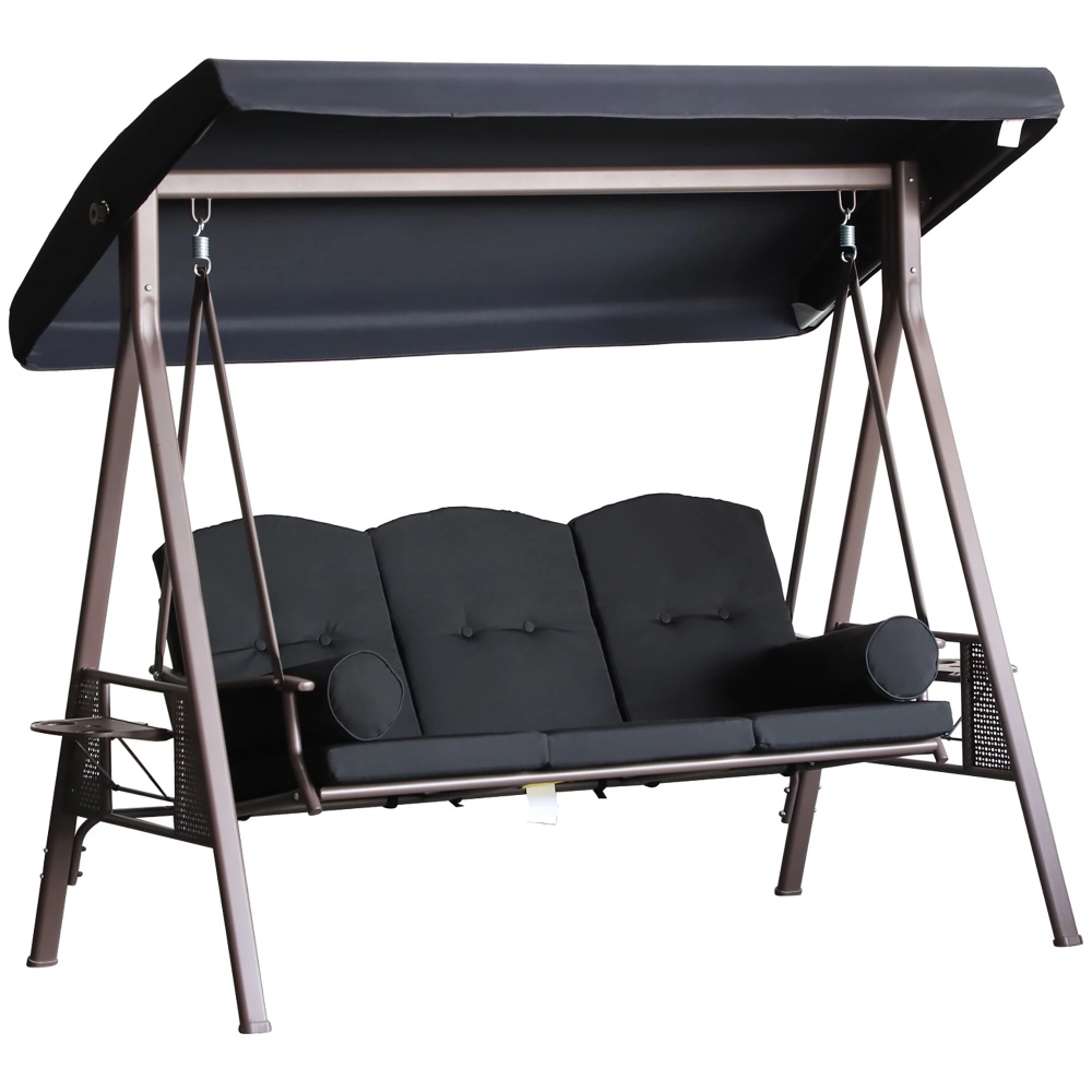 Outsunny 3 Seater Porch Swing Heavy Duty Outdoor Swing Chair
