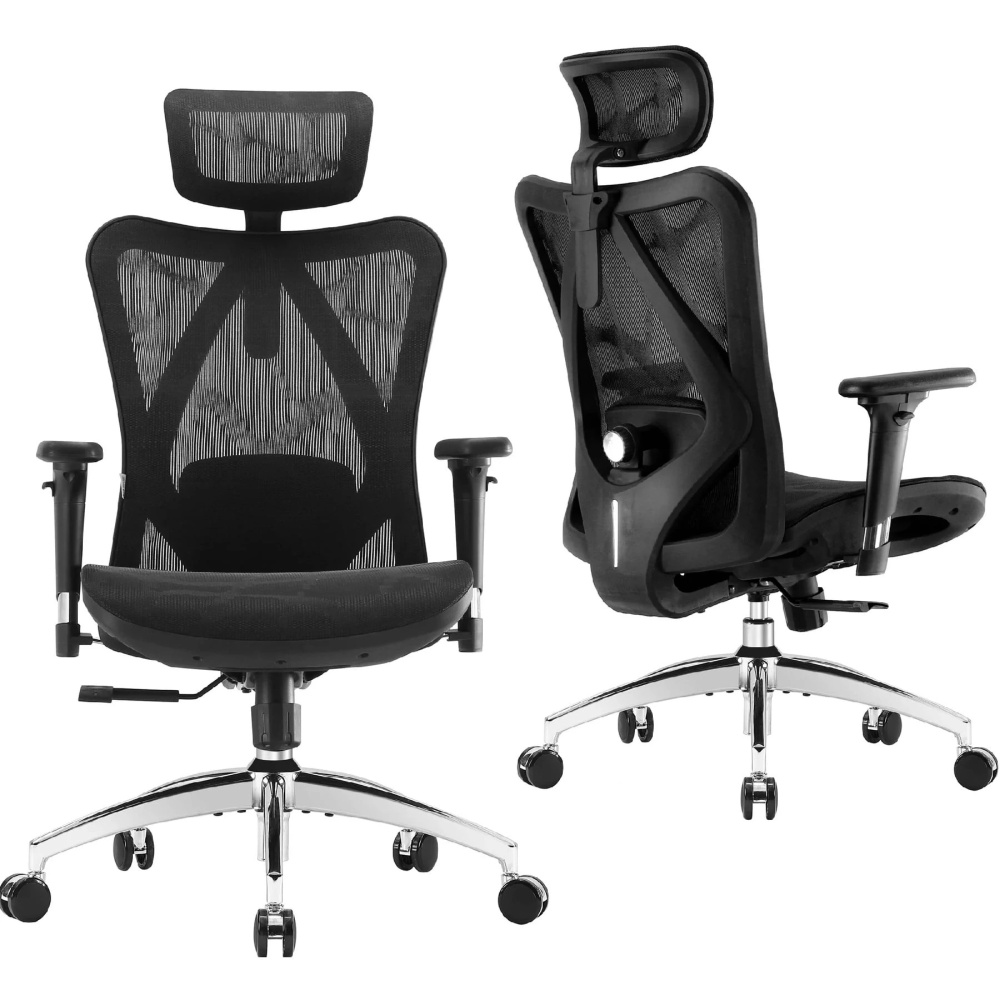 SIHOO M57 Ergonomic Office Chair Mesh High Back Desk Chair Computer Chair with Headrest, Armrest and Lumbar Support,300lb