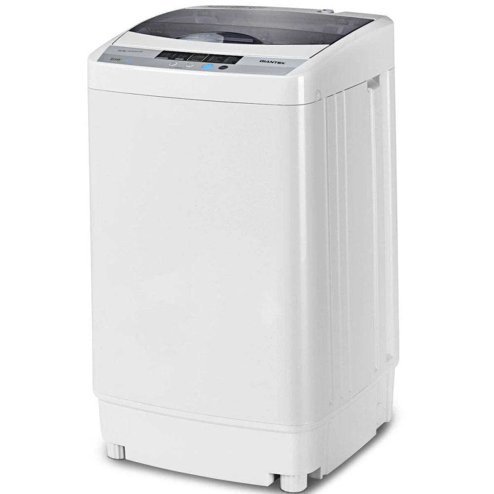 Costway Portable Compact Washing Machine 1.34 Cu.ft Spin Washer Drain Pump 8 Water Level