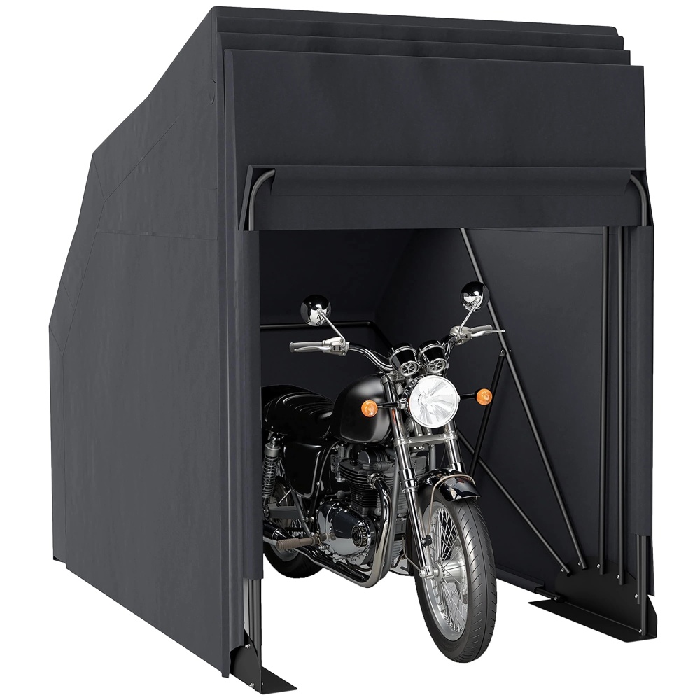 Outsunny Motorcycle Shelter, Waterproof Motorbike Cover w/ 2 Mesh Windows
