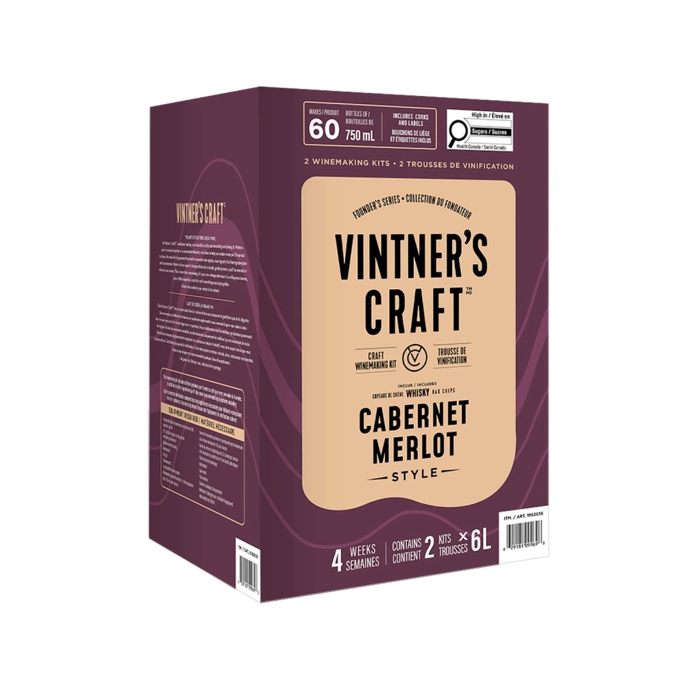 Vintner's Craft Cabernet Merlot Style Craft Winemaking Kit, 2 × 6 L