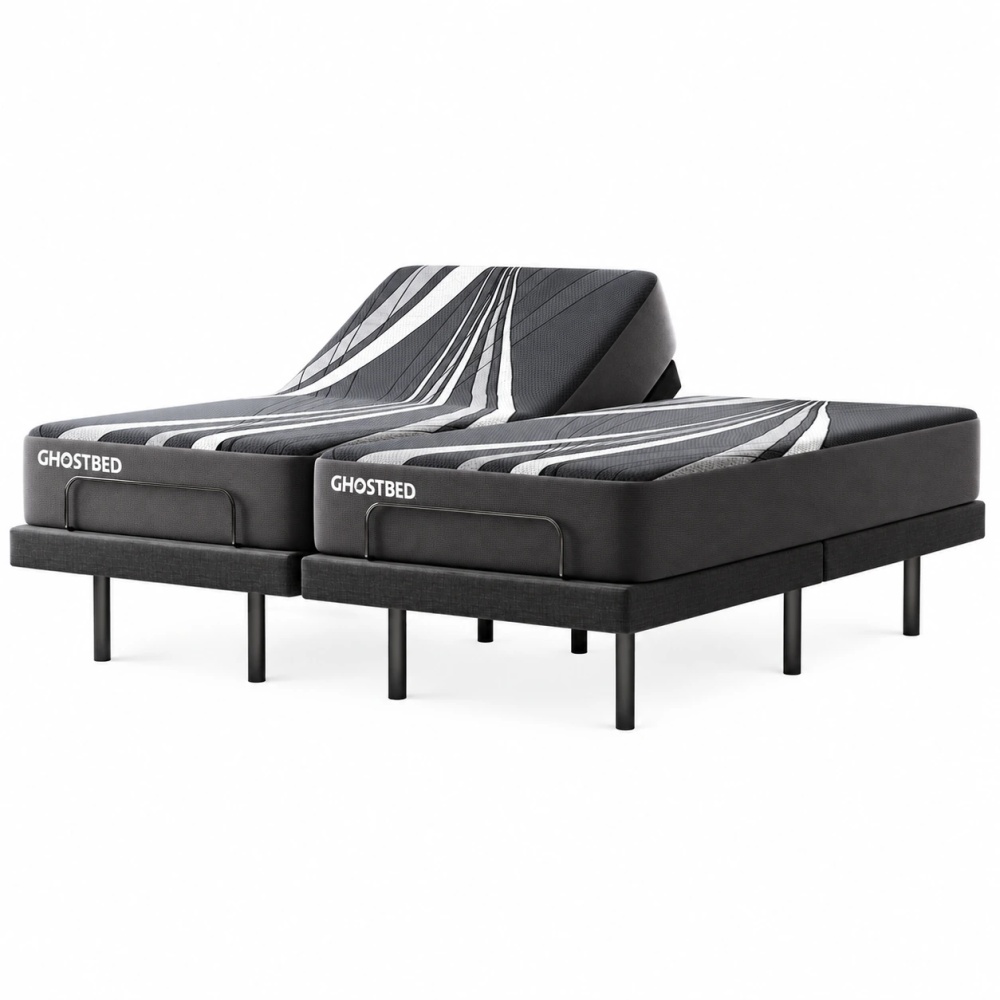 GhostBed Dual Harmony 35.6 cm (14 in.) Hybrid Mattress with Adjustable Bed Base