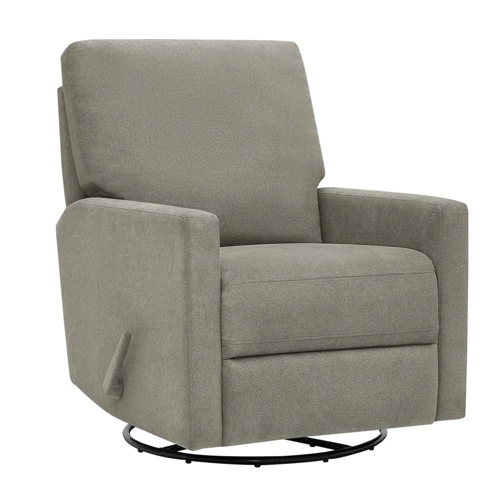 True Innovations Paxley II Grey Fabric Swivel Glider Recliner