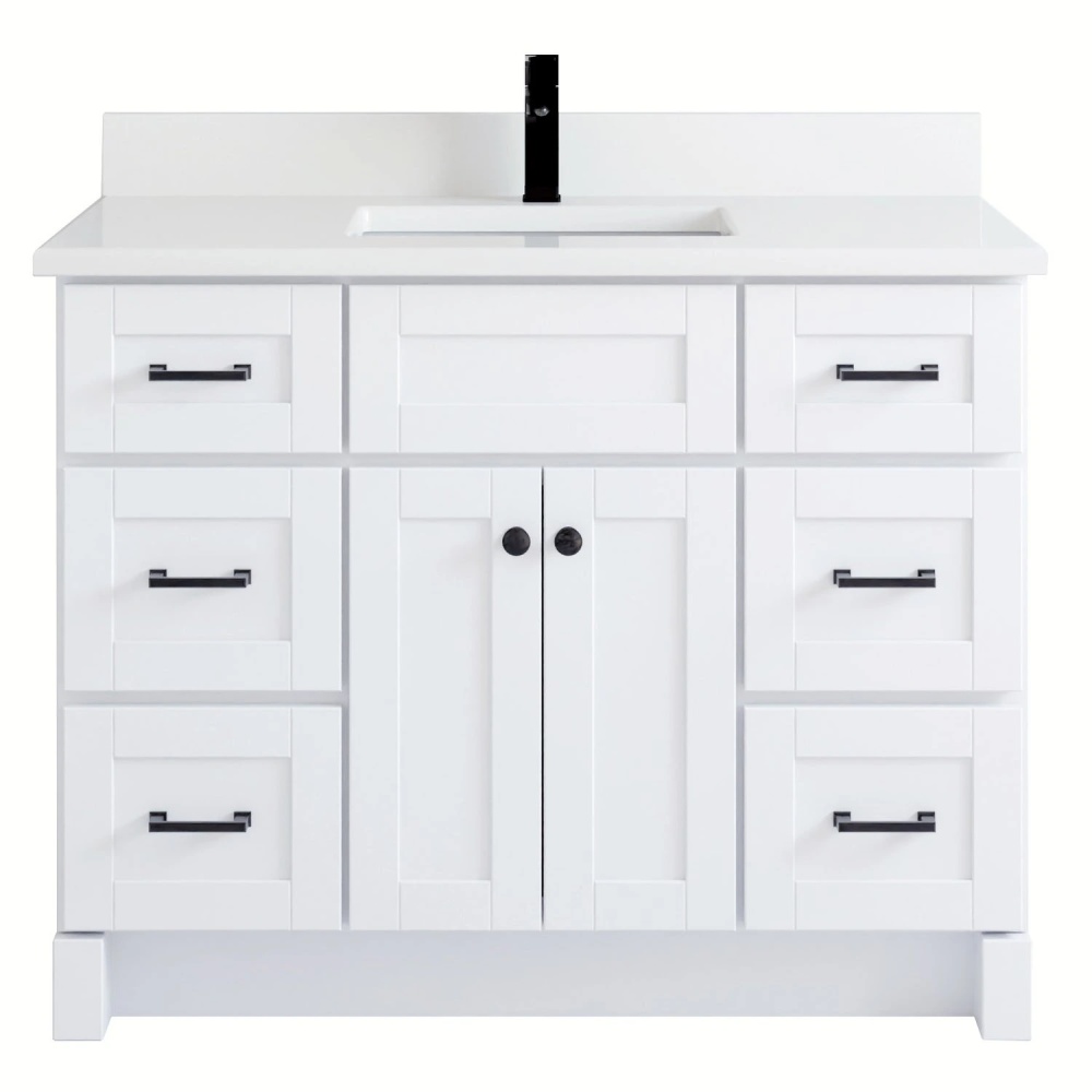 VanGo Willow Vanity in White with Quartz Countertop