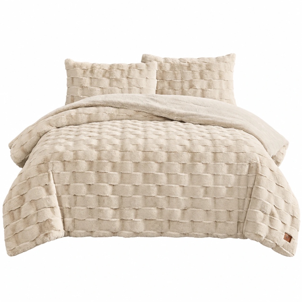 FRYE 3-piece Faux Fur Comforter Set