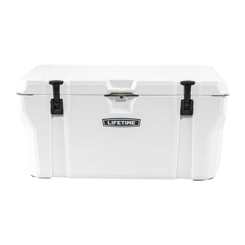 Lifetime 65 qt Bear-Resistant Camping Cooler, Premium High Performance, Ice Retention, Hard Cooler, 75 Can Capacity, Arctic White (91108)