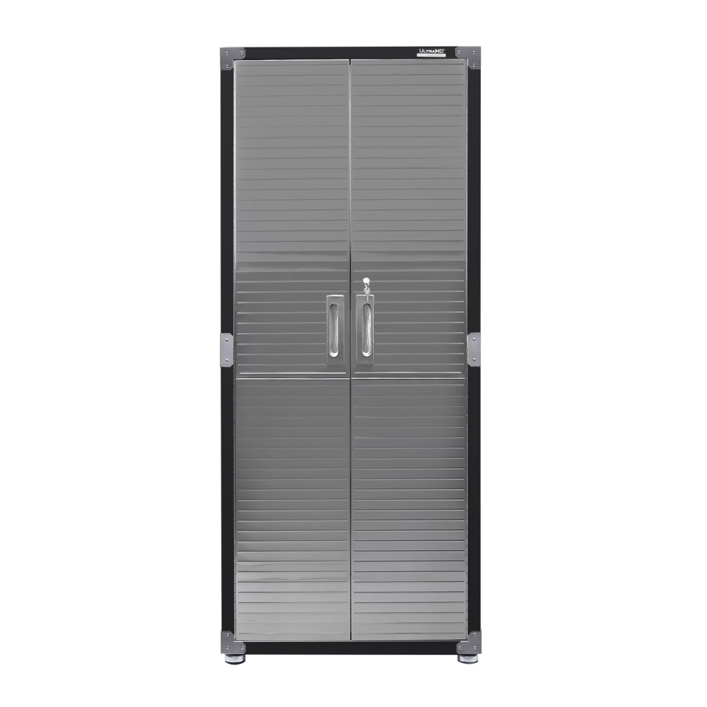 Seville Classics UltraHD? Steel Body Lockable Storage Cabinet Organizer Locker Shelving Unit, Graphite, 30" W x 18" D x 72" H
