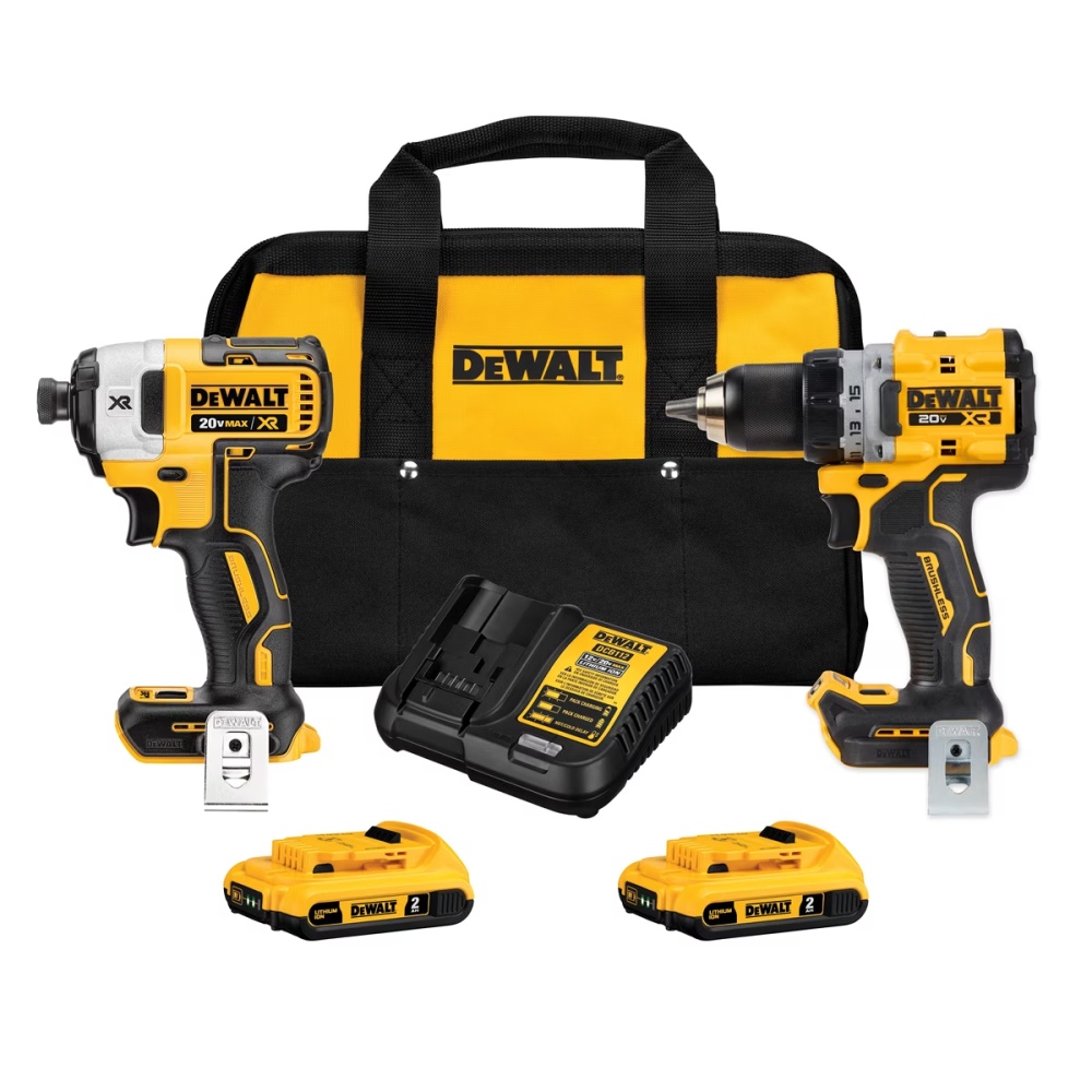 DEWALT 20V MAX Brushless Cordless Drill & Impact Driver Combo Kit with 2 Batteries & Charger -C DCK248D2