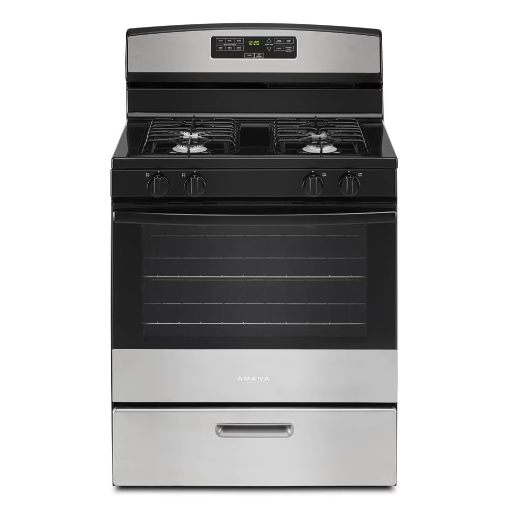 Brand New Amana? AGR6303MMS: 30-inch Gas Range in Stainless Steel.
