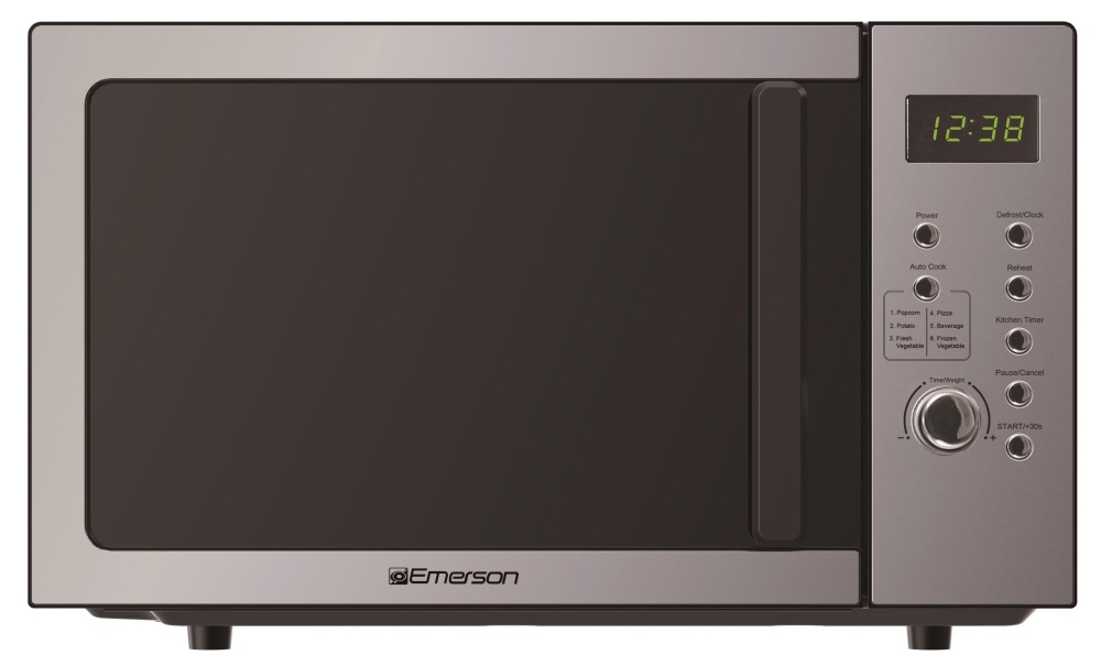 Emerson 0.9 Cu Ft, 900W Digital Control Countertop Microwave Oven, Stainless Steel - MW9005SS
