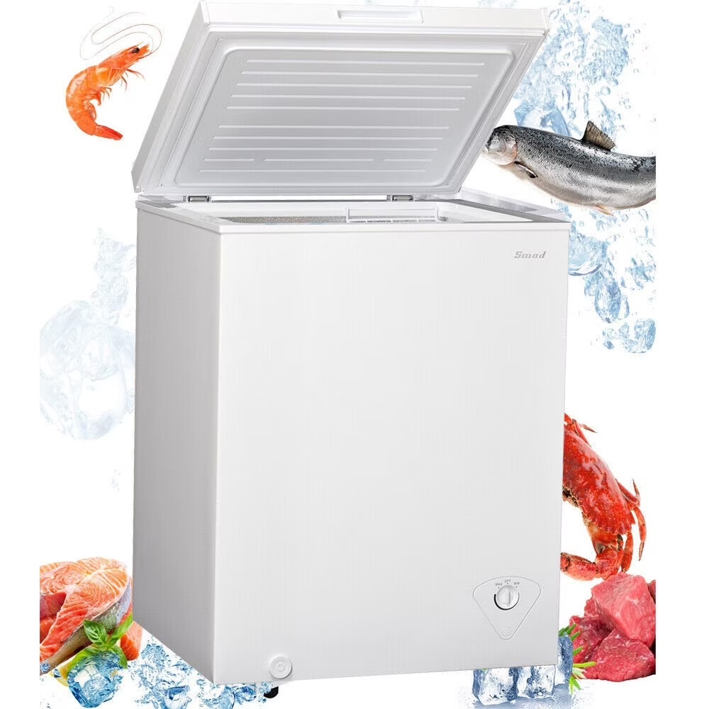 SMAD 5 Cu ft Chest Freezer with Removable Baskets Free-Standing Top Open Door Deep Freezer, White