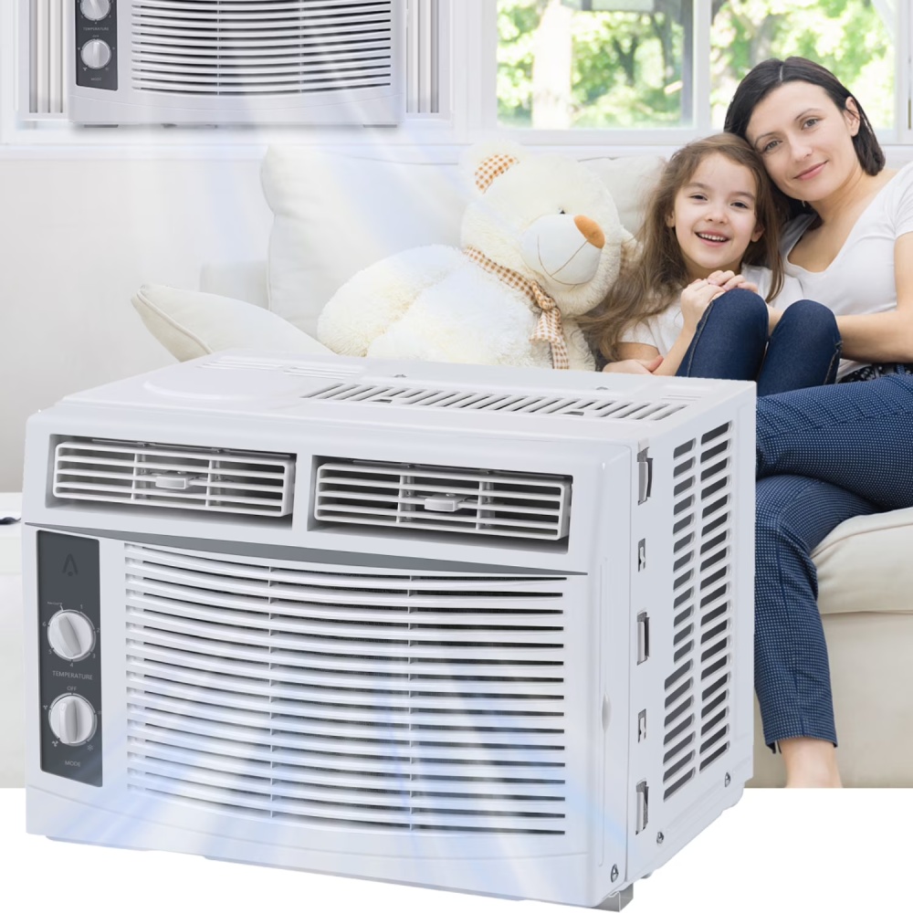 Garvee 5000 BTU Window Air Conditioner,Fast Cooling for Rooms up to 150 Sq. ft,Window Ac Unit with 7 Level Temperature Setting,White