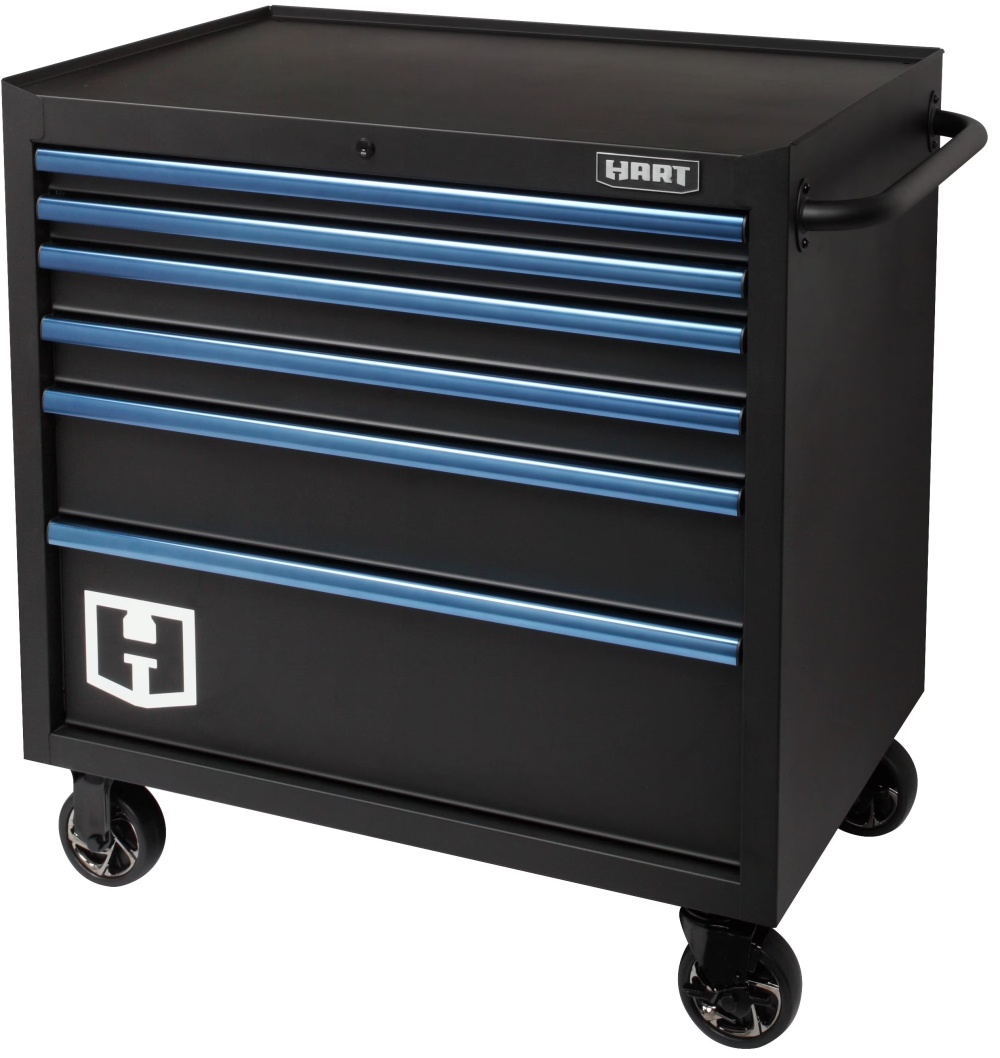 Hart 36-In Wide x 24-In 6-Drawer Rolling Garage Tool Cabinet, HART36TR6XD