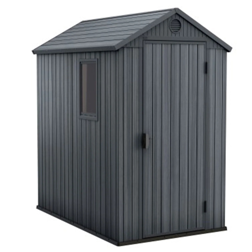 Keter Darwin 4' x 6' Outdoor Garden Tool Storage Shed w/ Window, Graphite