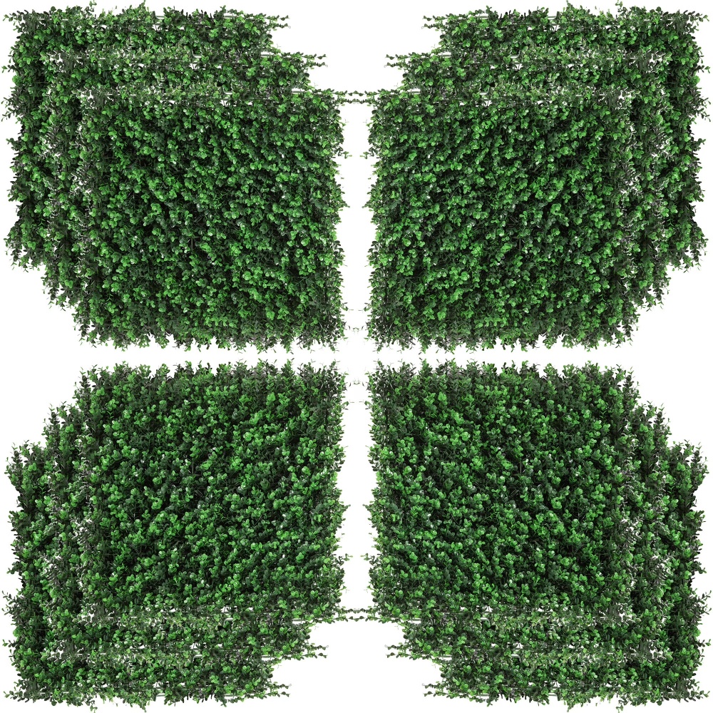 DUOSONG Outsunny Grass Wall Panels, 20" X 20" Artificial Grass Wall Decor,Greenery Backdrop Panels Wall For Outdoor, Indoor, Garden, Fence, Backyard, Fresh Green Green POLYETHYLENE Garden & Outdoor