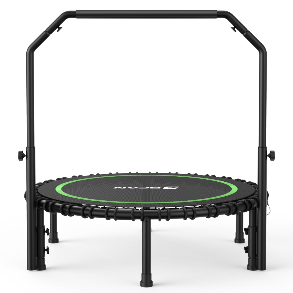 BCAN 450 LBS Foldable Mini Trampoline, 40" Fitness Trampoline with Bungees, Stable & Quiet Exercise Rebounder for Kids/Adults